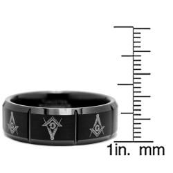 Mens Tungsten Carbide Freemason Masonic Ring (8 mm)