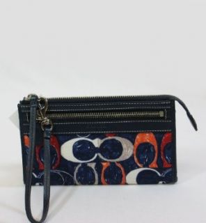 Coach Legacy Heritage Zippy Wristlet Wallet Bag 48023 Blue
