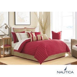 Nautica Brayton Point Red King 13 piece Bed in a Bag with Sheet Set