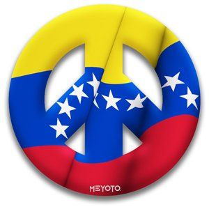 Peace Sign Magnet of Venezuela Flag by MEYOTO Sports