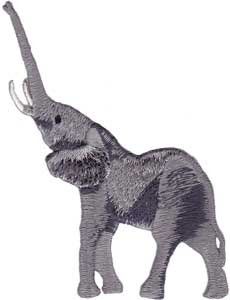 Novelty Iron On  Animals   Elephant Upright  Logo Patch