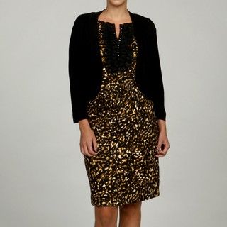 Jessica Howard Womens Plus Size Black 3/4 Sleeve Sweater