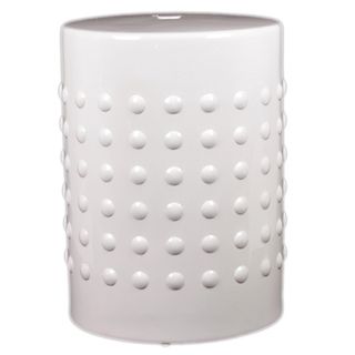 Urban Trends Collection 18 inch White Ceramic Stool