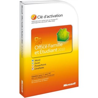 Office Famille et Etudiant 2010 Carte d’activation   Achat / Vente