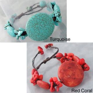 Cotton Rope Medallion Cluster Pull Bracelet (Thailand)