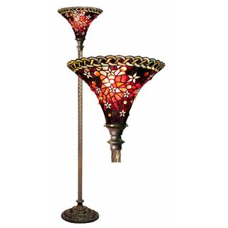 Tiffany style Vintage Star Torchiere Lamp