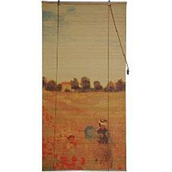 Monets Poppies 36 inch Bamboo Blind (China)