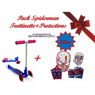 Pack Spiderman Trottinette 3Roues+ Protections   Achat / Vente