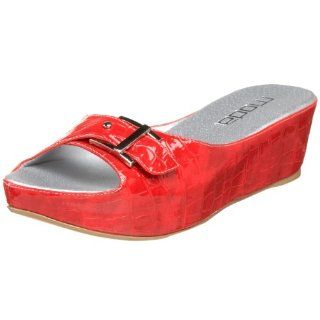 com Moda Spana Womens Kaila Wedge,Red Summer Crocodile,6 M US Shoes