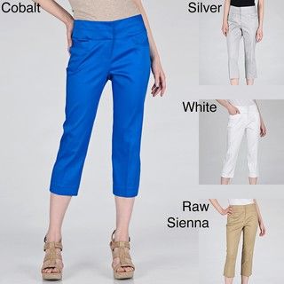 Sharagano   Pantalones capri de mujer, pernera slim, bolsillo moderno