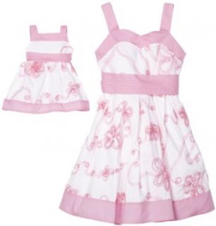 Dollie & Me Girls 2 6x Dressy Dress,Pink/White,4 Clothing