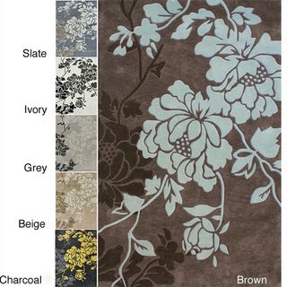 Handmade Alexa Pino Yarrow Floral Rug (6 x 9)