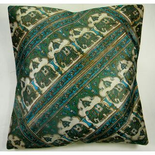 Batik Elephat Parade Cushion Cover (India)