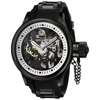 Invicta Mens Russian Diver Black Rubber & Black IP Mechanical Watch