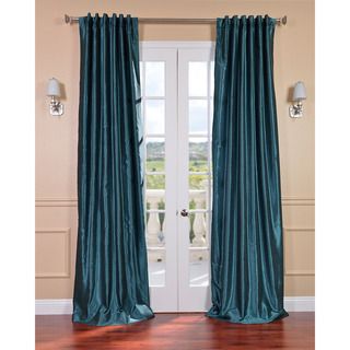 Peacock Vintage Faux Textured Dupioni Silk 84 inch Curtain Panel