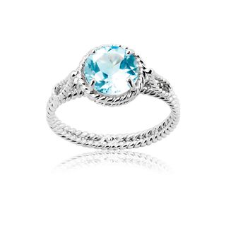 La Preciosa Sterling Silver Blue Topaz Braided Ring