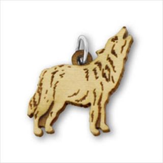 Basswood Carved Baying Wolf Charms (Pack of 2)