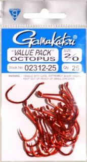 Gamakatsu   Octopus Hook Red 2/0