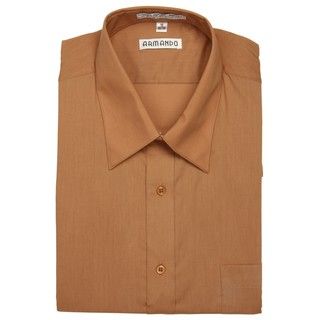 Armando Mens Rust Convertible Cuff Dress Shirt