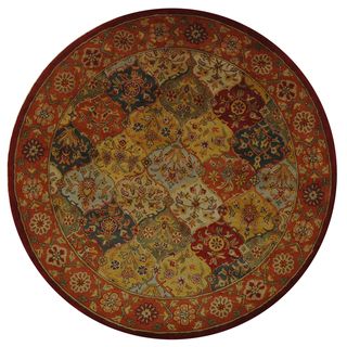 Handmade Heritage Bakhtiari Multi/ Red Wool Rug (36 Round