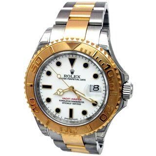 Pre owned Rolex Mens 18k Yellow Gold Steel Yachtmaster Watch