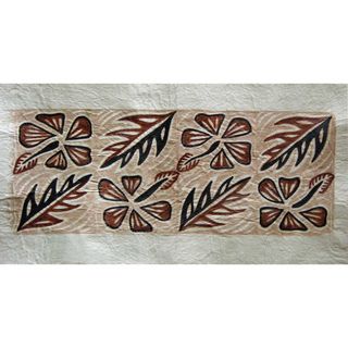 Flower and Leaf Siapo Bark Cloth Art (Samoa)