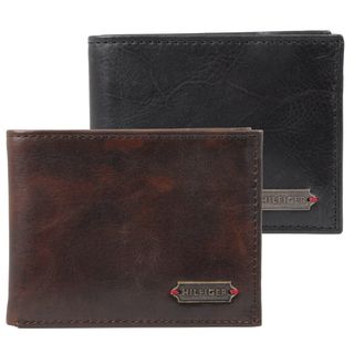 Tommy Hilfiger Mens Genuine Leather Passcase Bi fold Wallet