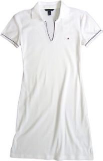 Tommy Hilfiger Emma Polo Dress (Medium, White) Clothing