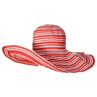 Red & White Nautical Striped 6 Wired Brim Floppy Hat