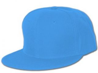 Plain Fitted Flat Bill Hat Clothing