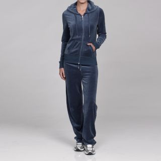 Calvin Klein Womens Velour Hooded Jacket and Pants Set