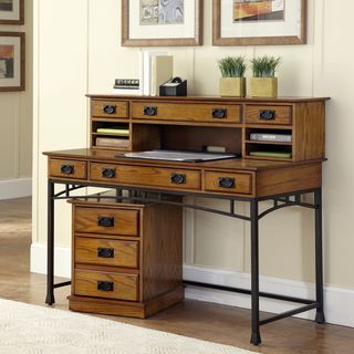 Modern Craftsman Executive Desk, Hutch/ Mobile File