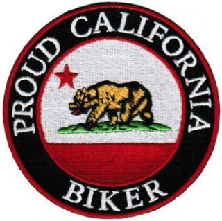 Proud California Biker Embroidered Patch Californian Flag