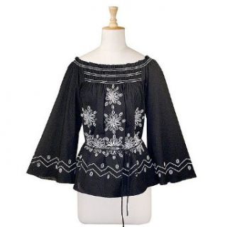 Embroidered Peasant Blouse (Small Misses) Clothing