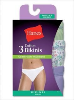 Hanes 3 Pack Comfort Soft Cotton Bikini 42LBAS Clothing