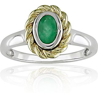10k Two tone Gold Emerald Ring