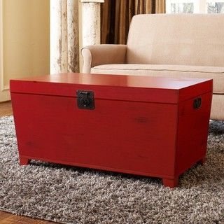 angeloHOME Red Pyramid Trunk Coffee Table