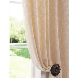 Westminster Cream Color 106 inch Cotton Damask Curtain Panel