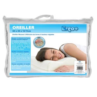 Oreiller ergonomique Ergo + 100% polyester   Achat / Vente OREILLER