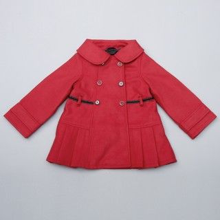 London Fog Toddler Girls Red Belted Wool Coat FINAL SALE