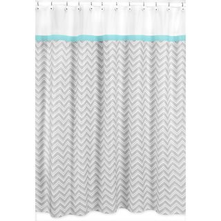 Turquoise/ Grey Zig Zag Shower Curtain