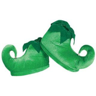 Childs Green Peter Pan Elf Costume Shoes (Size: Large): Toys & Games