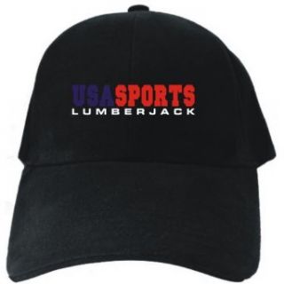 USA SPORTS Lumberjack Black Baseball Cap Unisex: Clothing