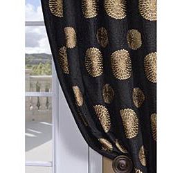 Black Embroidered Faux Silk 108 inch Curtain Panel