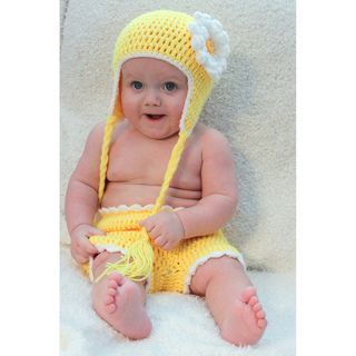 Sugarbaby Sunshine Sunflower Crocheted Beanie and Diaper Set