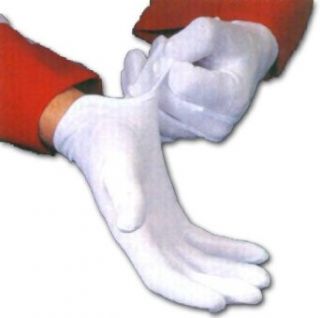 White 100% Cotton Gloves with Snap Closure Glove Size and