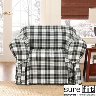 Sure Fit Soft Suede Plaid Chair Slipcover