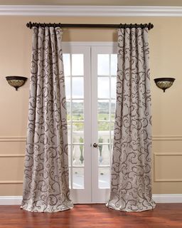 Calypso Silver/ Plum Faux Silk Jacquard Curtains