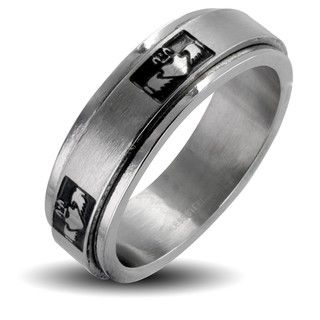 Stainless Steel Mens Claddagh Spinner Ring