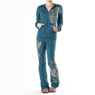 Tabeez Womens Teal French Terry Track Suit
